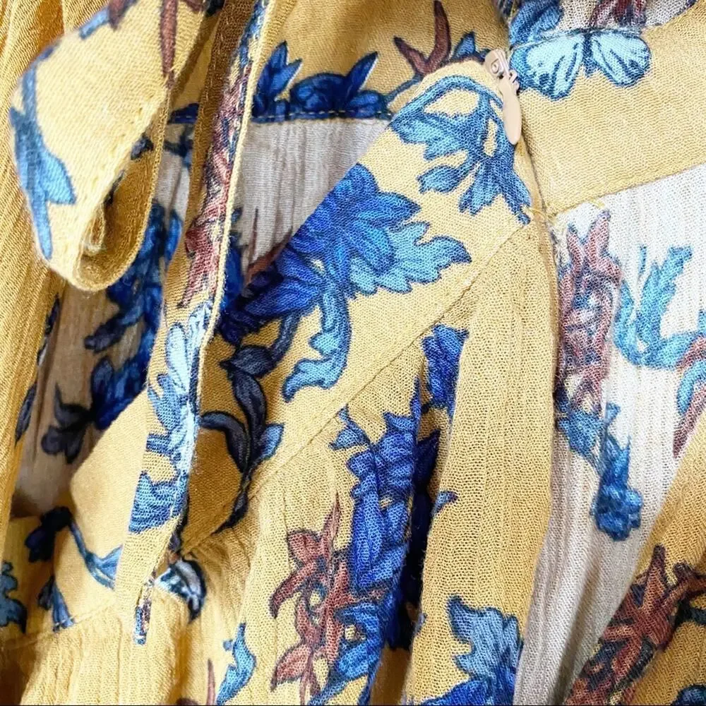 Dance & Marvel Butterfly Floral Boho Wrap Kimono Romper Size Small